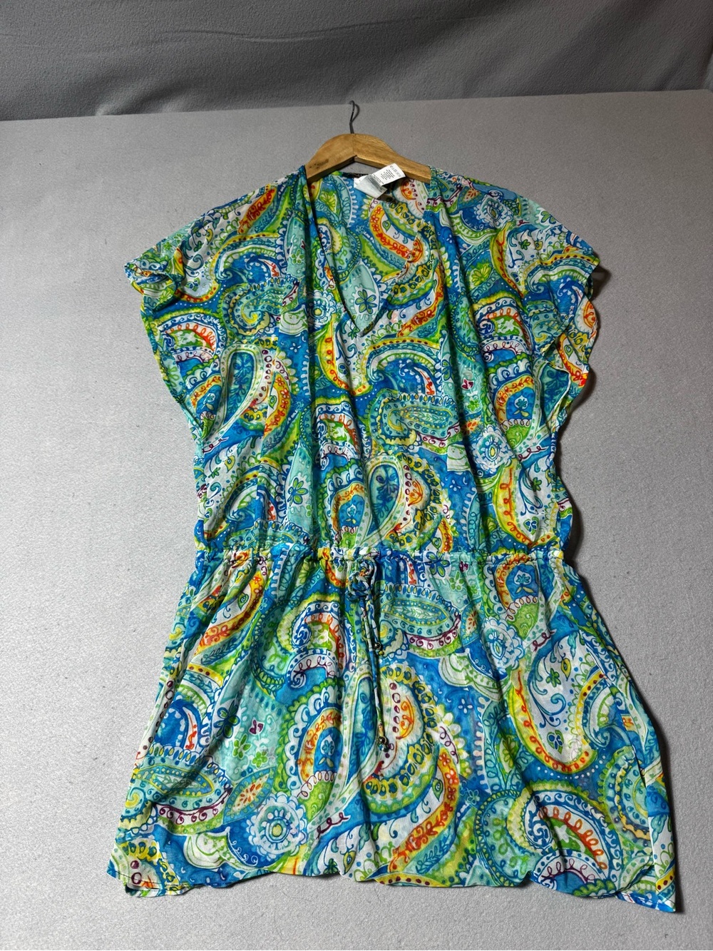 Lauren Ralph Lauren Women's Paisley Drawstring Swimsuit Cover-up - Blue & Green